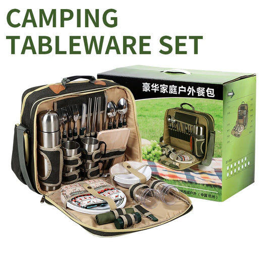 Portable Luxury Camping Picnic Tableware Set