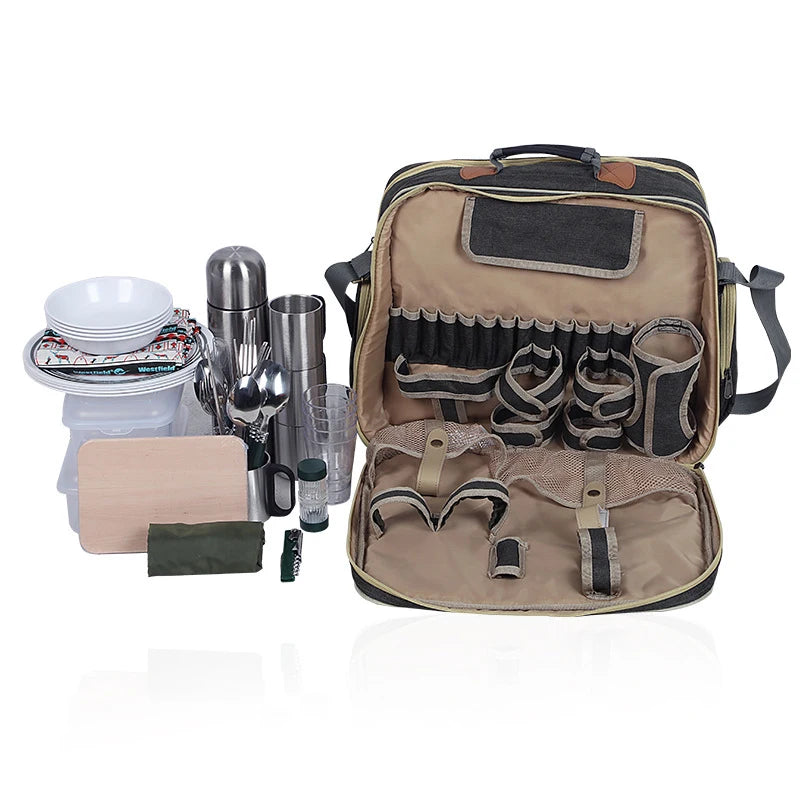 Portable Luxury Camping Picnic Tableware Set