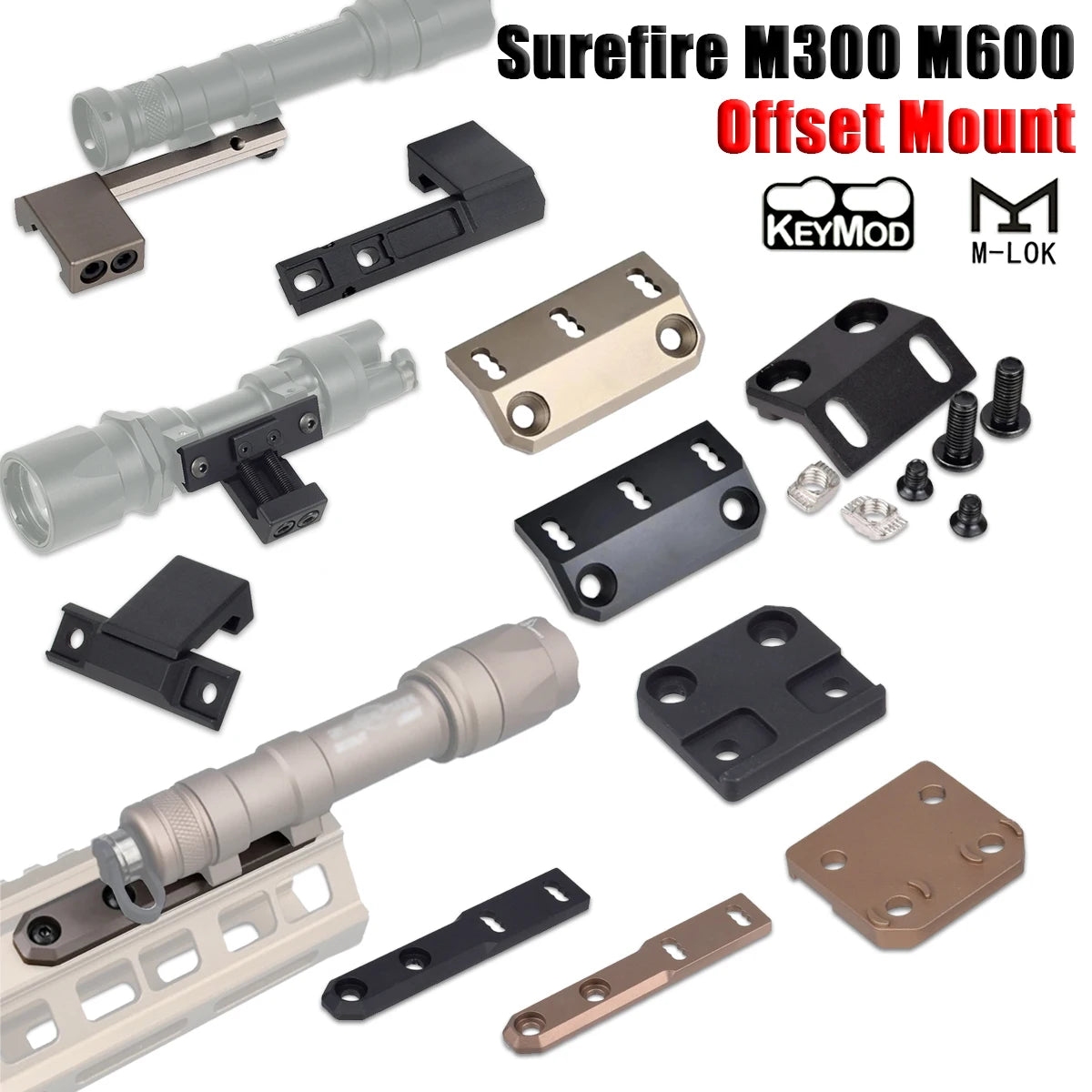 Tactical ARIS Series Surefire M300 M600 Offset Scout Mount