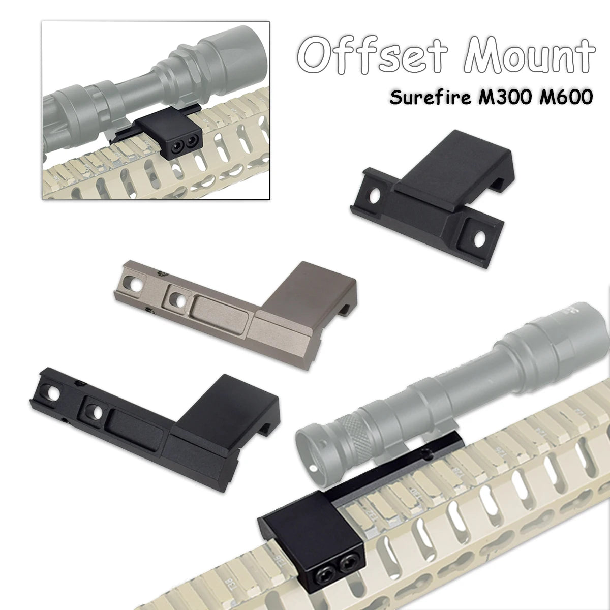 Tactical ARIS Series Surefire M300 M600 Offset Scout Mount