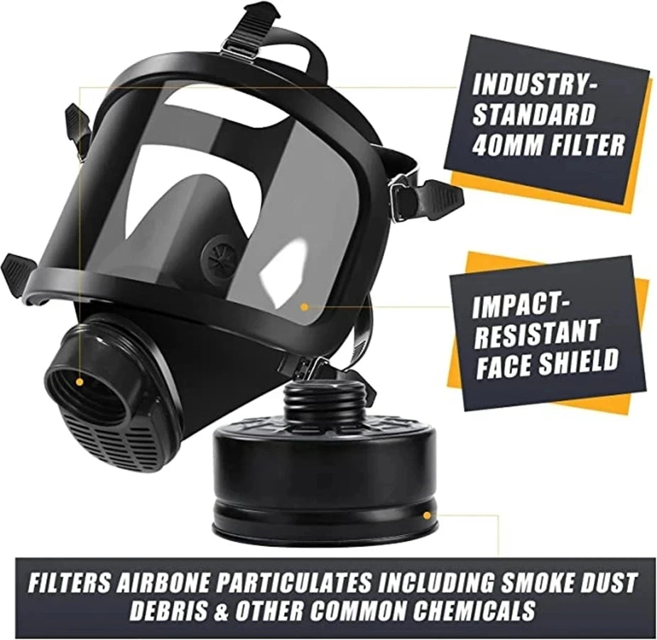Full face gas mask chemical respirator filter