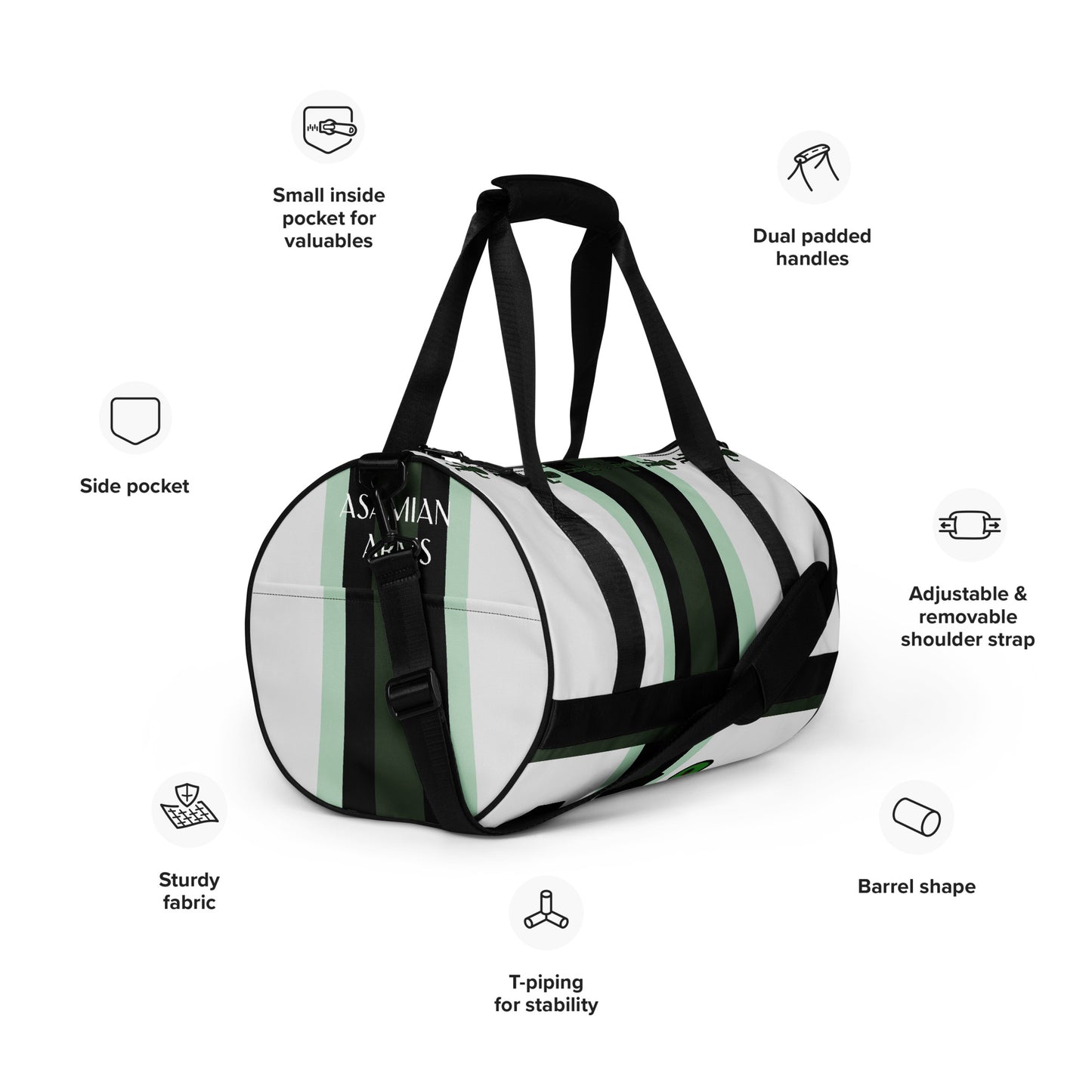 Asamian green gym bag